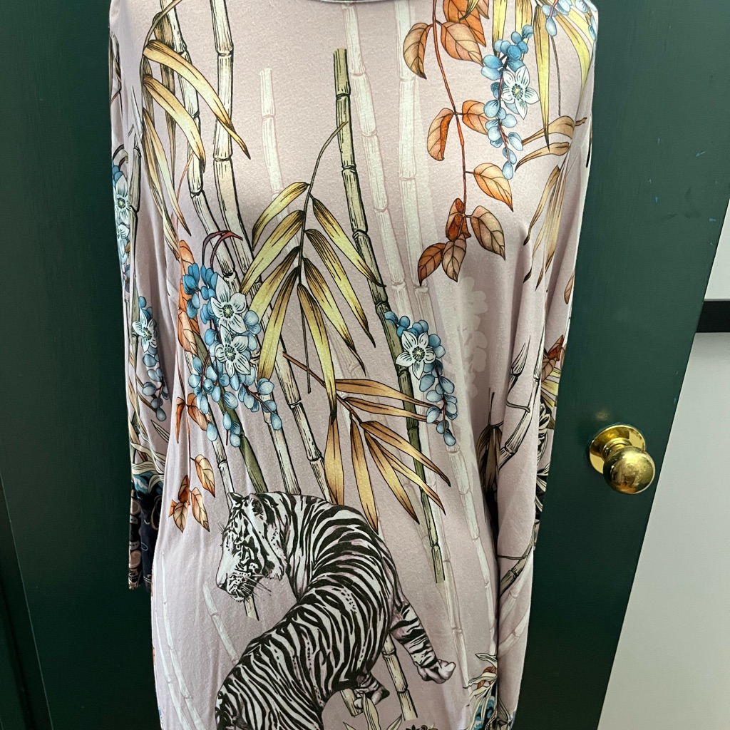 Johnny Was “Shining Bright Swing Tunic Featuring A Tiger And Bamboo Print.